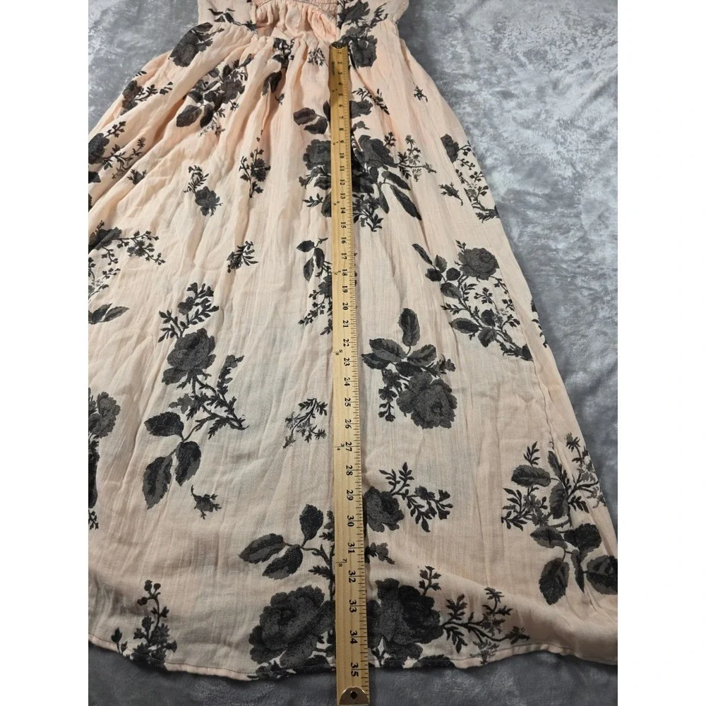 Free People Forget Me Not Midi Dress Sz Small Peach Floral Cottage core Boho